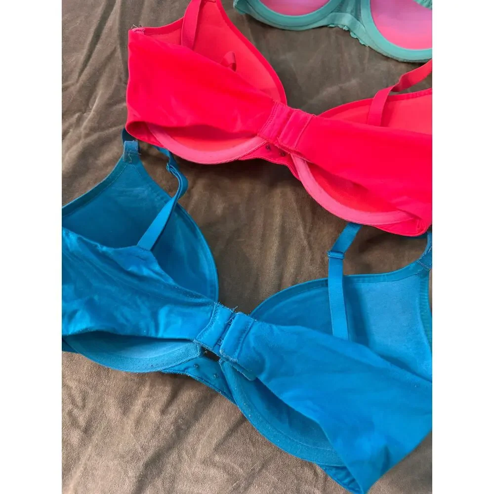 Three Victoria's Secret Push-Up Plunge Bras 32DD